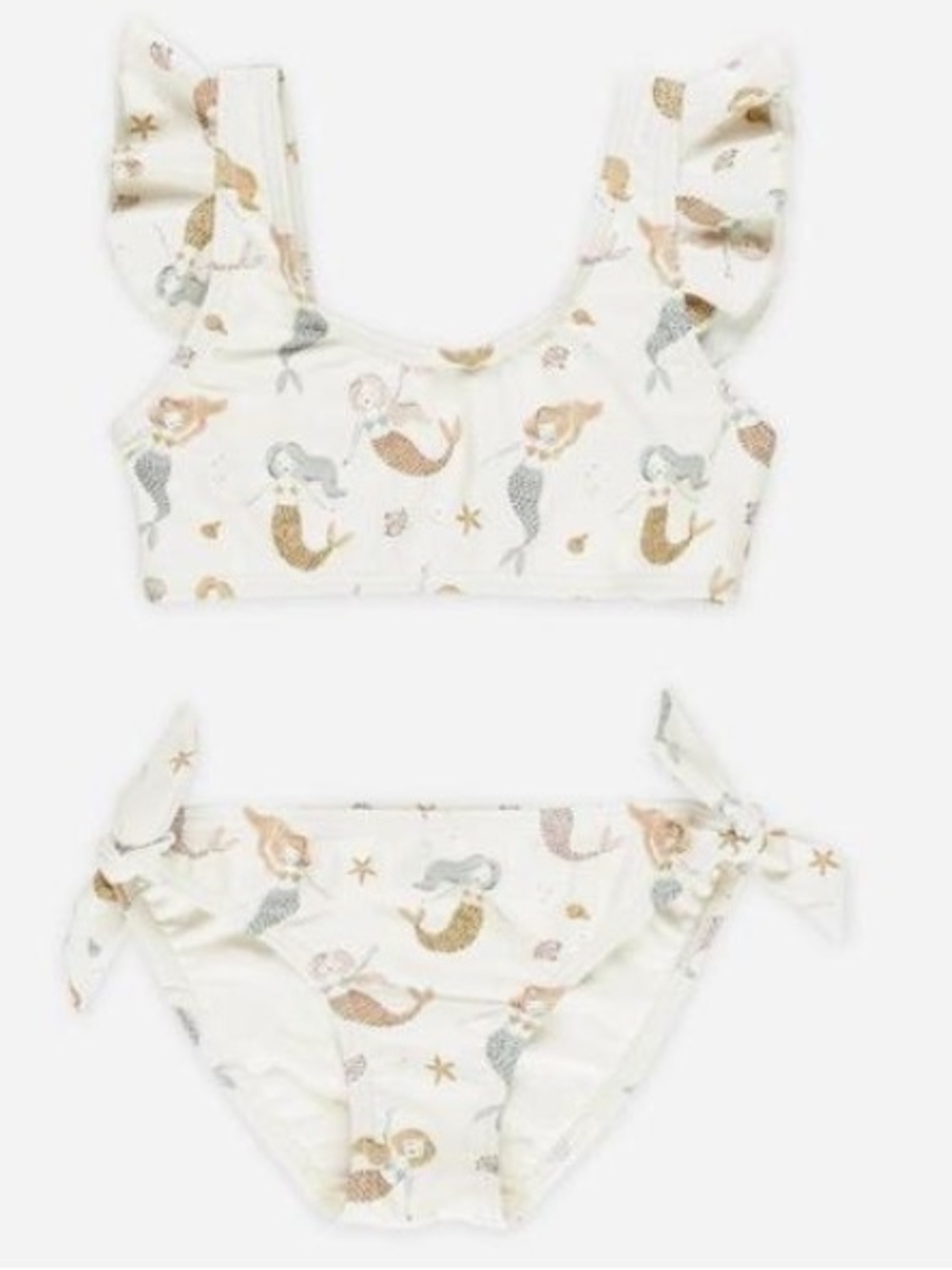 NWT Rylee & Cru Mermaid Bikini 2pc Bathing Suit 2-3T 2T to 3T Cream Ivory Swim